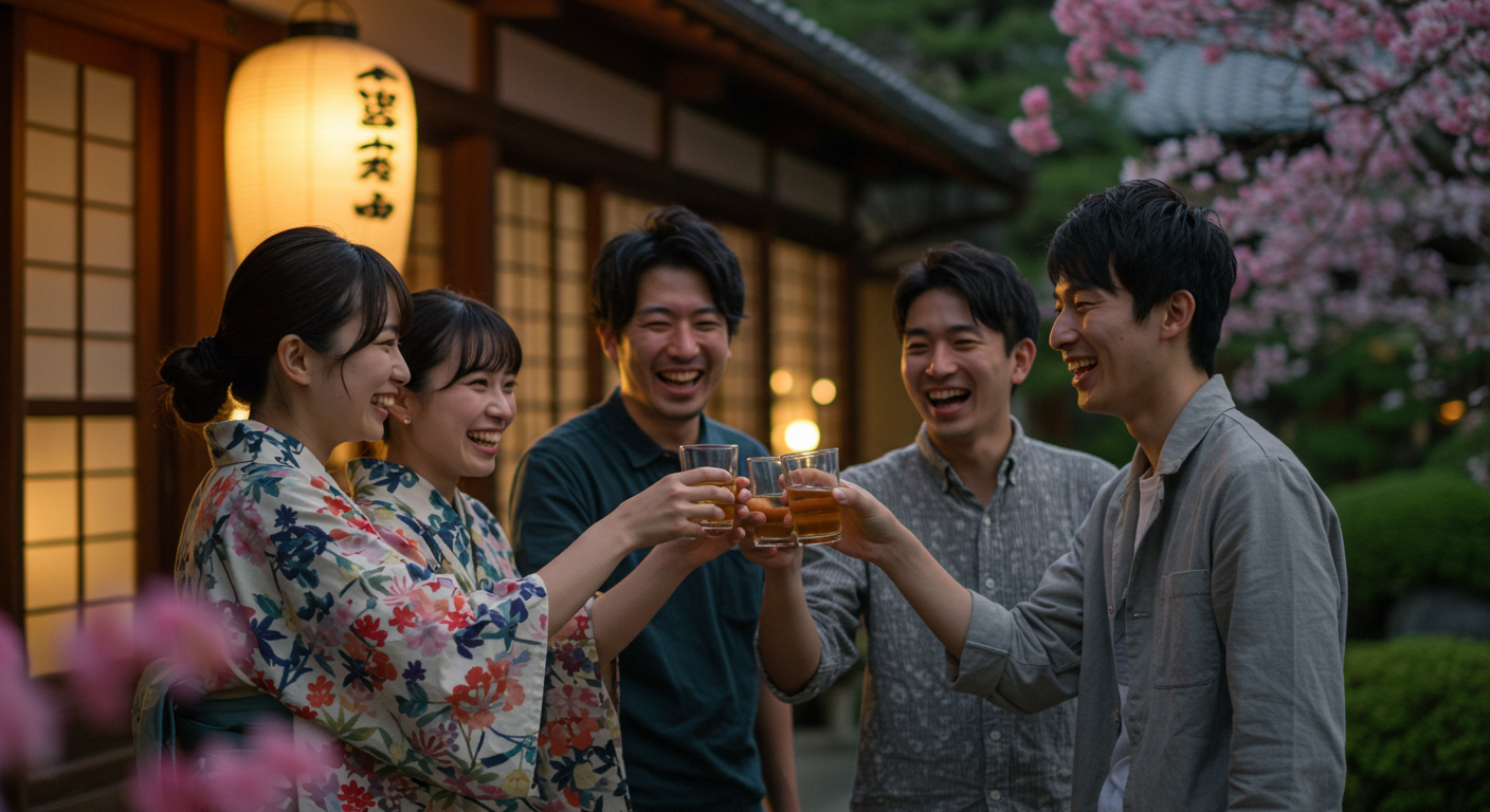笑顔で乾杯