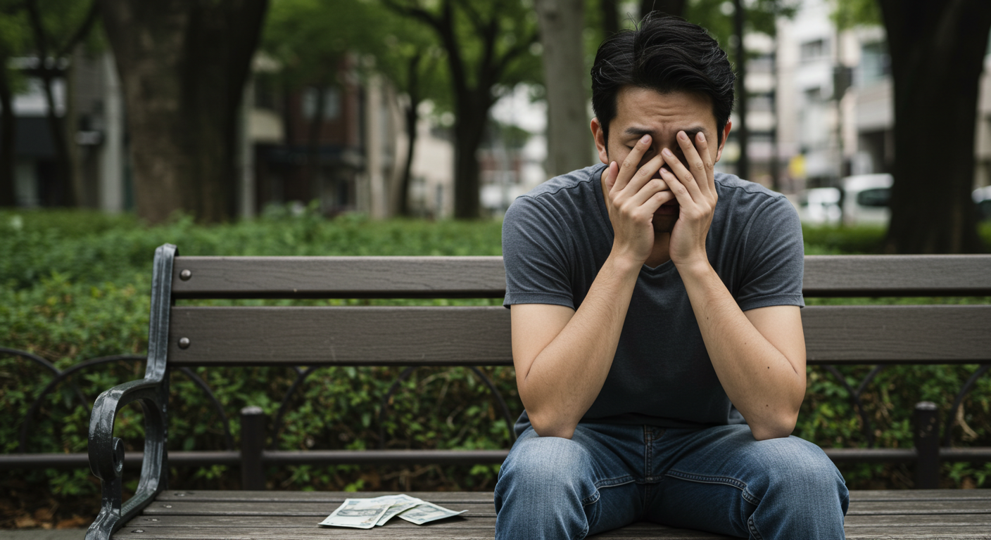 悩んでいる男性