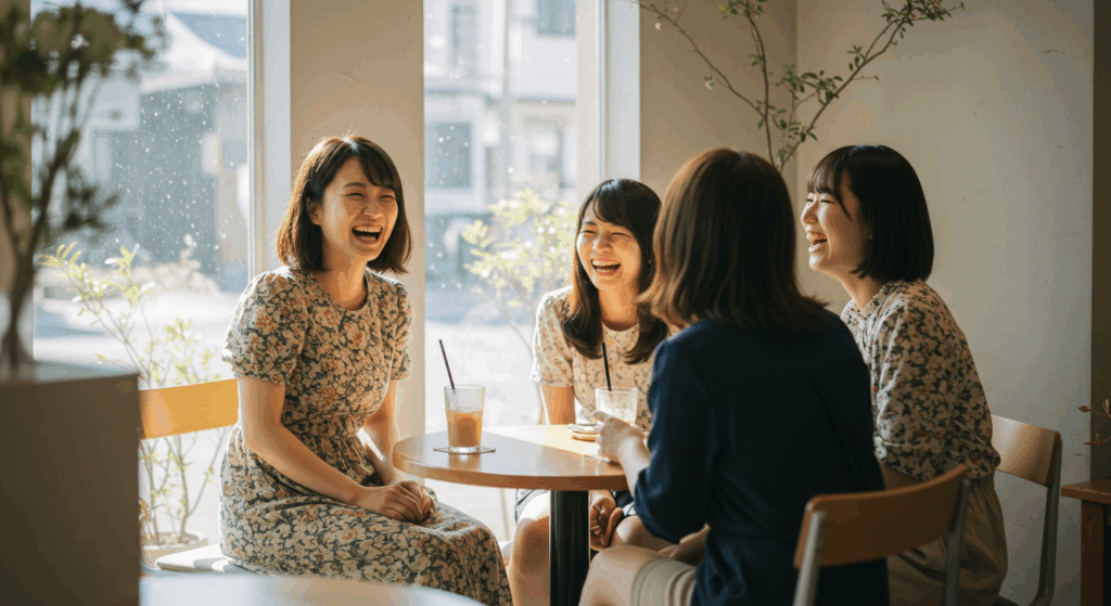 談笑する女性