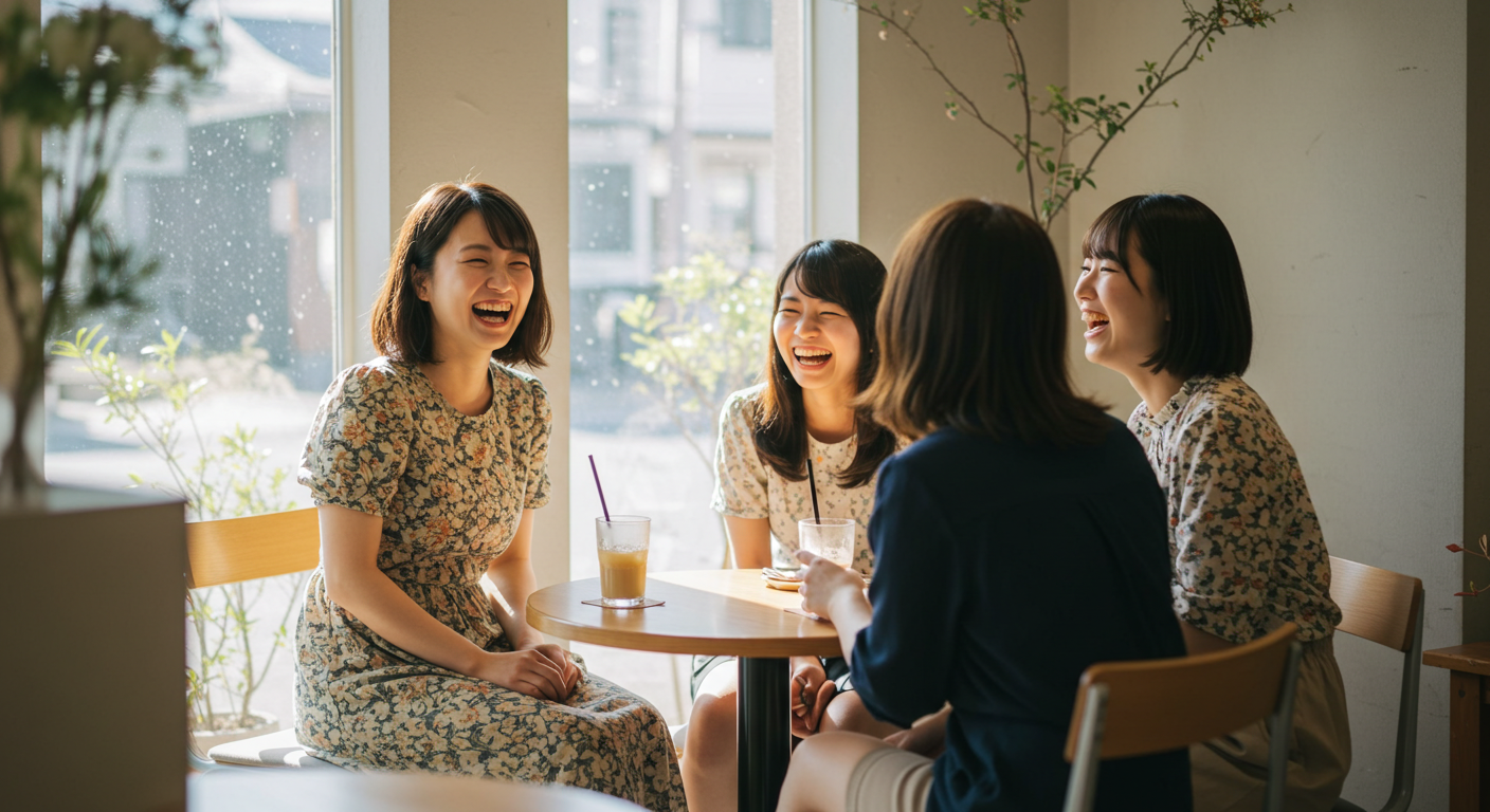 談笑する女性