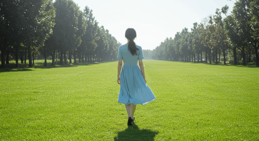 女性の後ろ姿