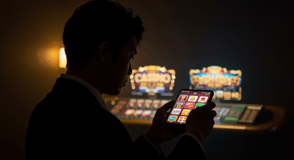 スマホを見つめている人