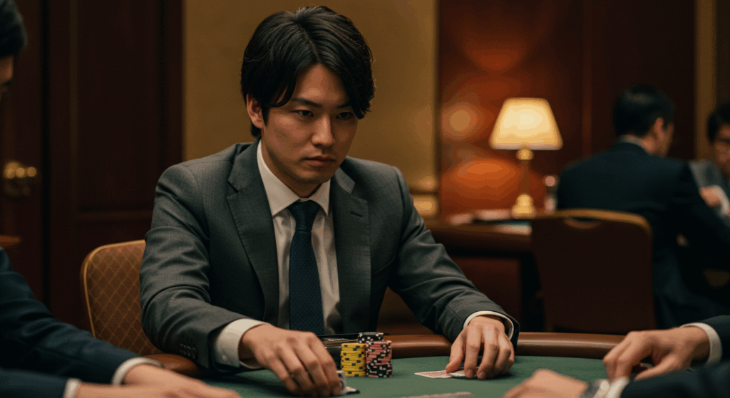 賭け事をする男性