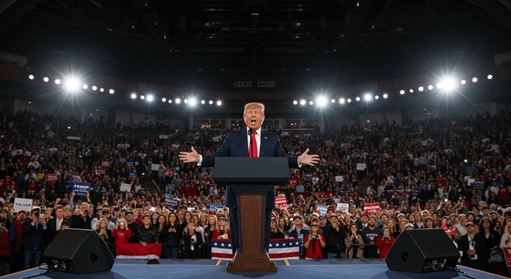 トランプ大統領の演説風景