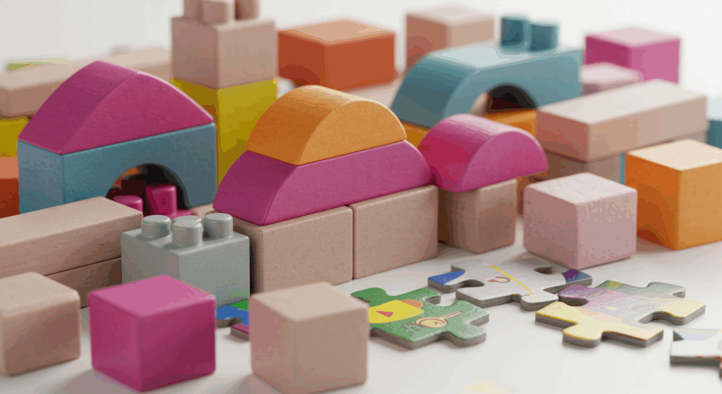 積み木とパズルのピース