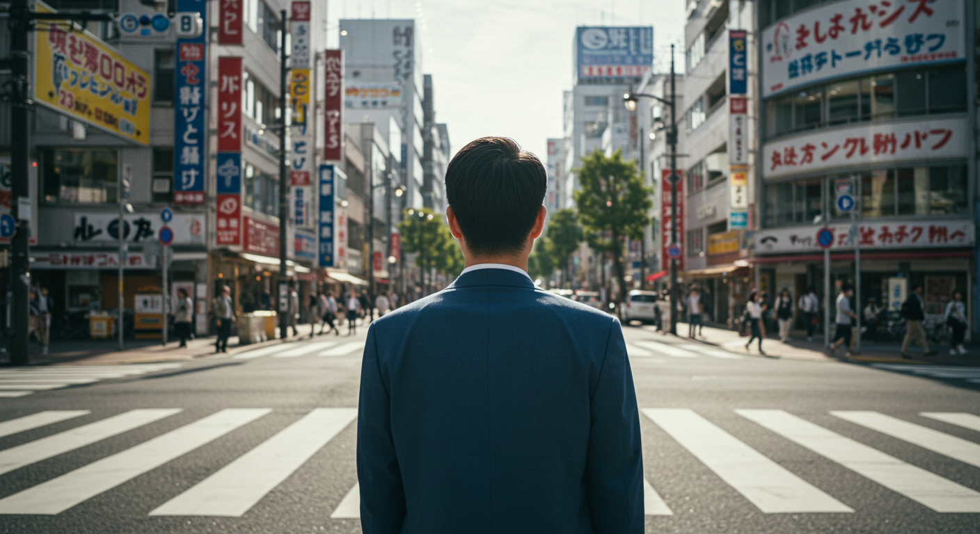 中年男性の後ろ姿