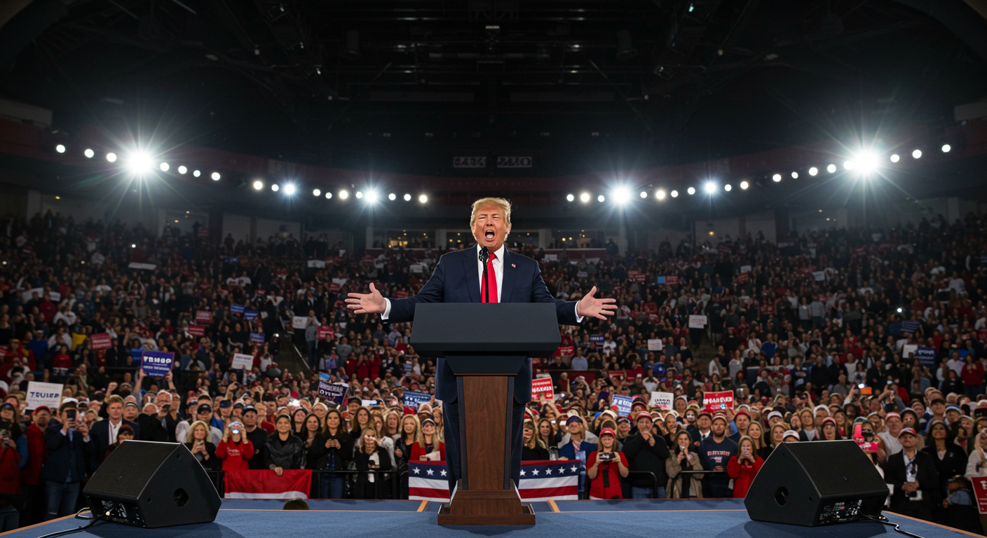 トランプ大統領の演説風景