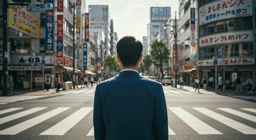 中年男性の後ろ姿