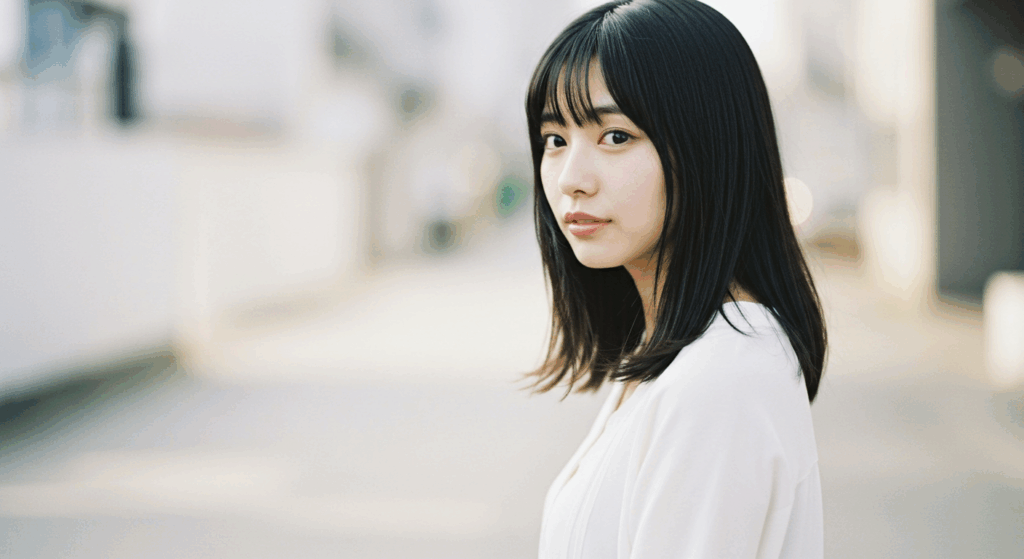 左を向く女性