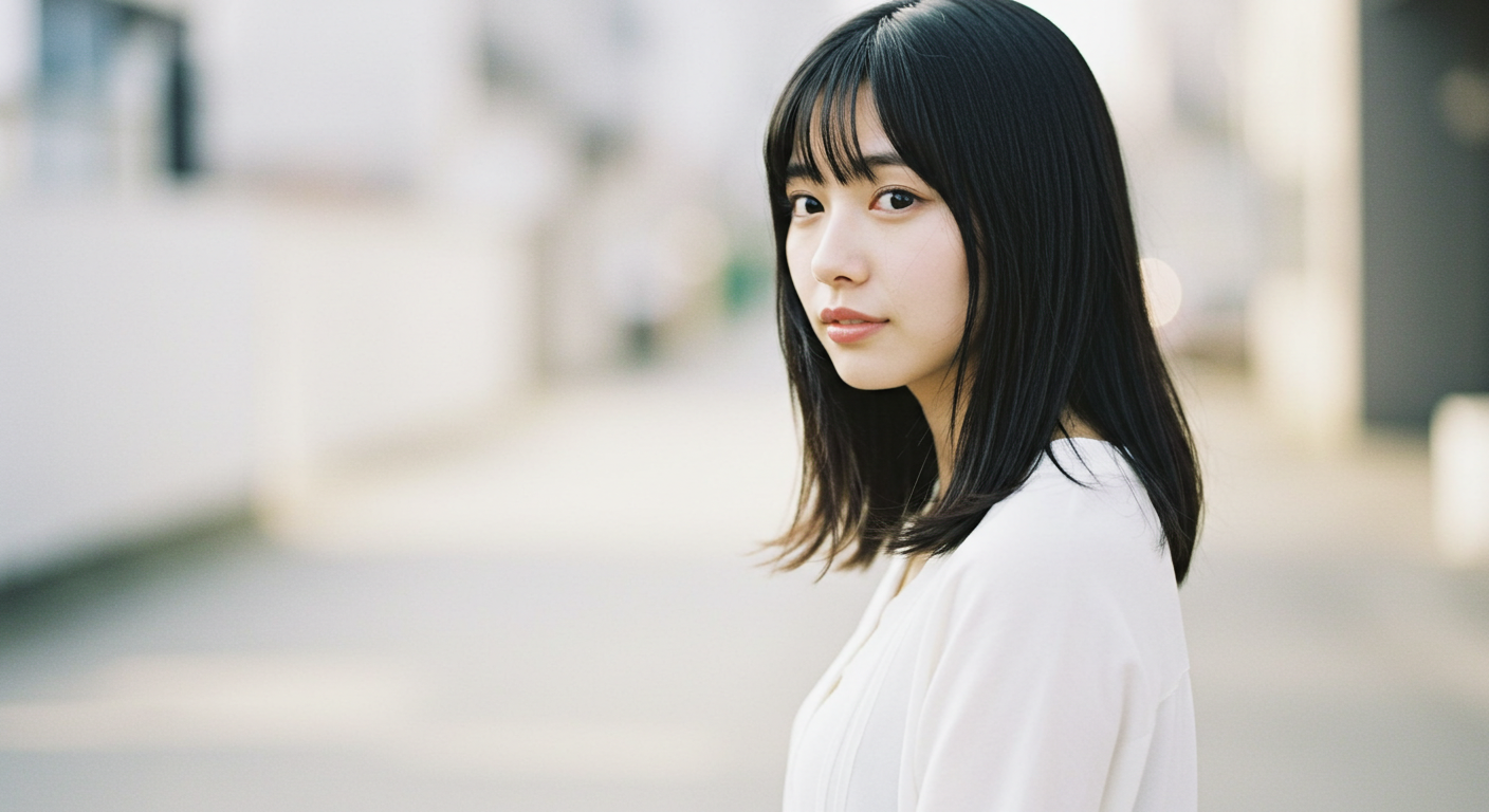 左を向く女性
