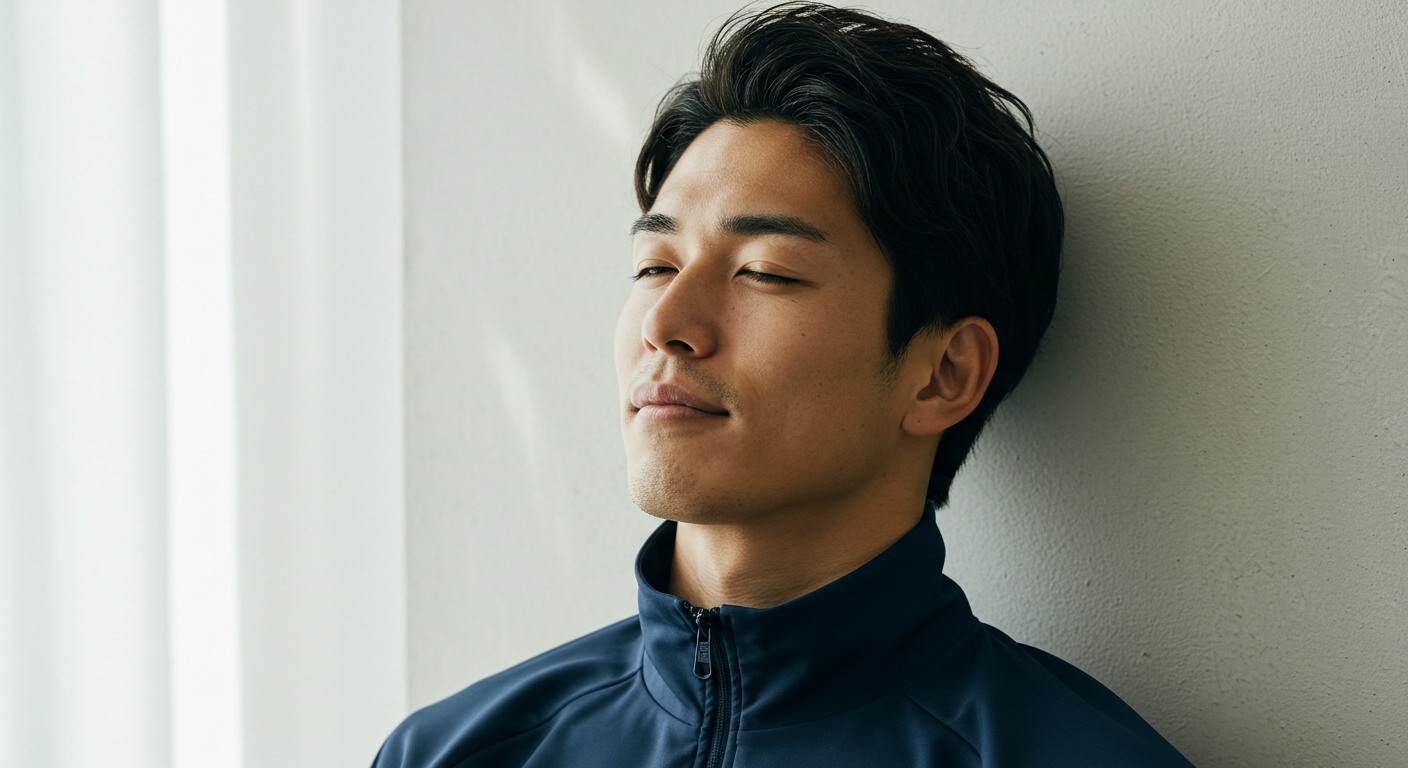 瞑想するアスリート