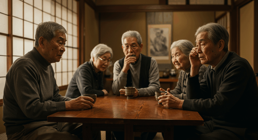 高齢者が悩んでいる様子
