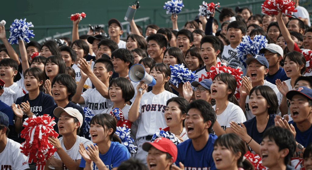応援に熱狂する人々