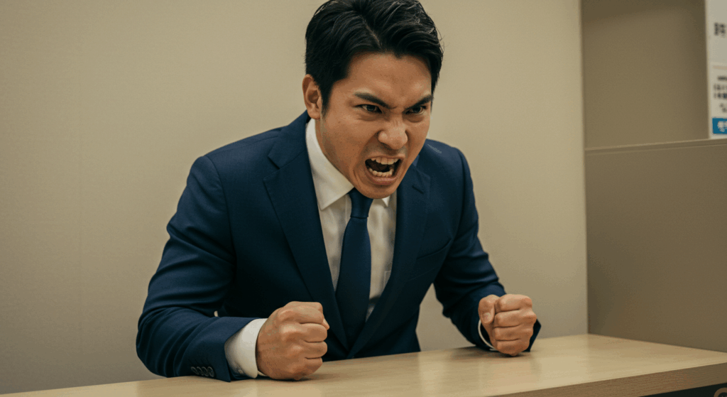 怒っている男性