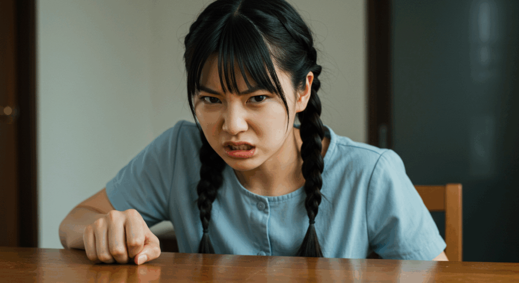 怒っている女性