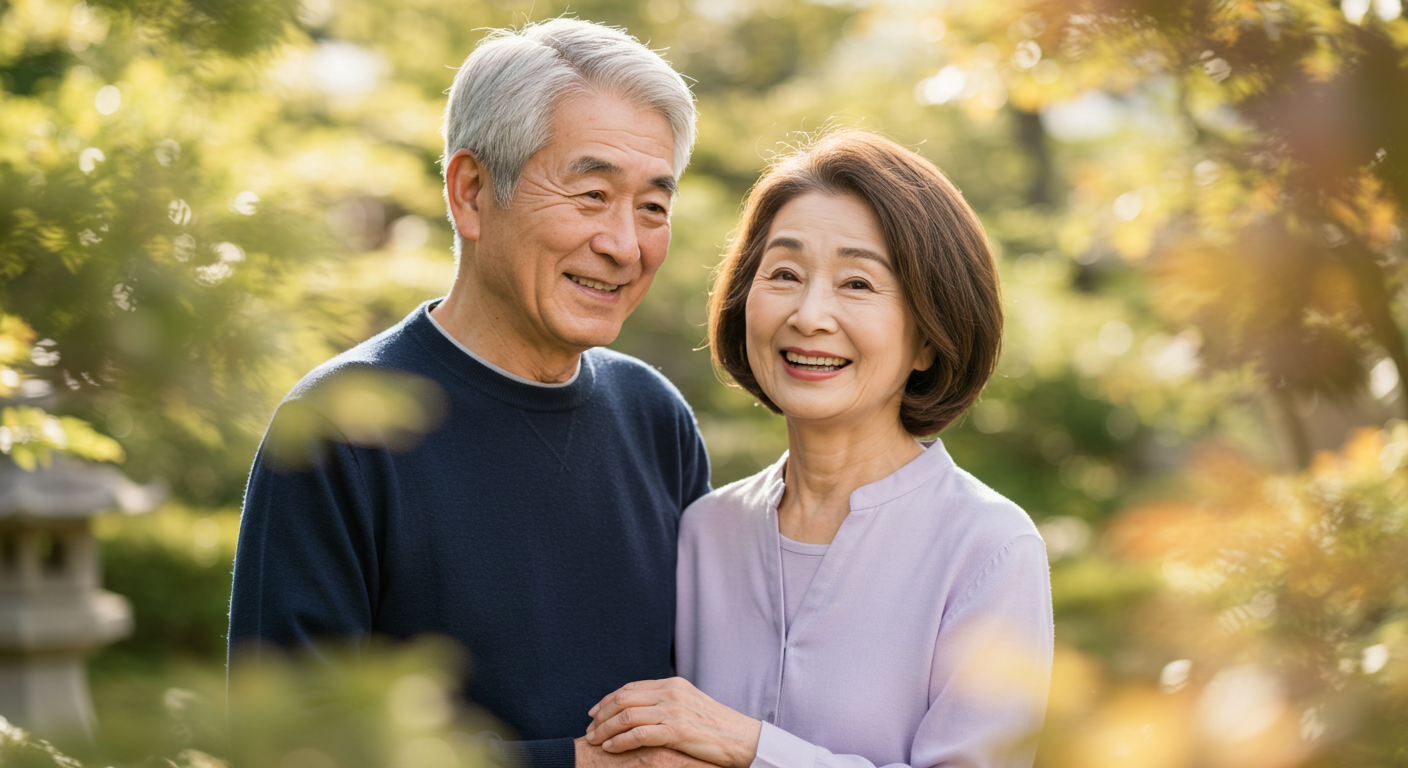 幸せそうなシニアカップル