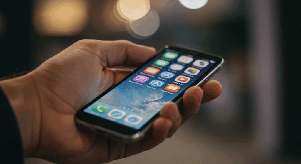 スマートフォンを手に持つ人