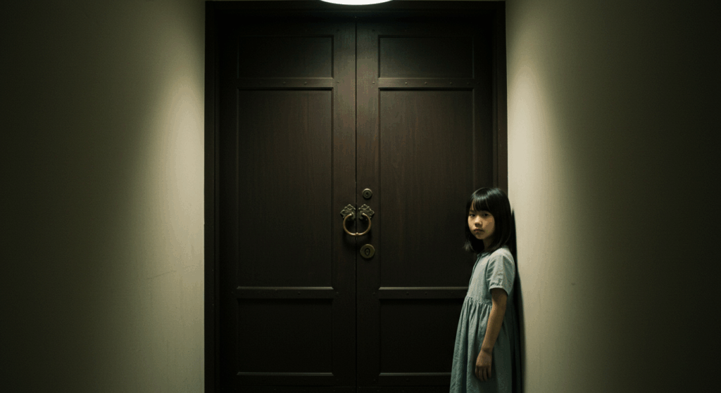 ドアにたたずむ子供