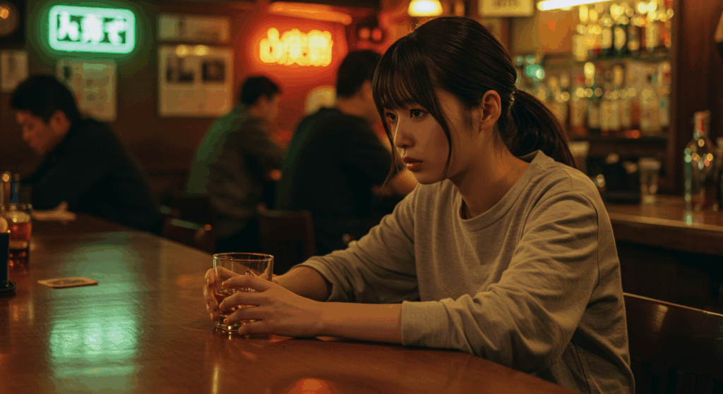 酒を飲む女性