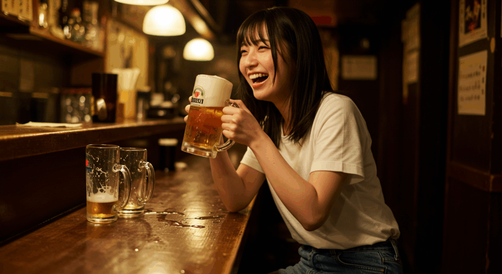 酒を飲む女性