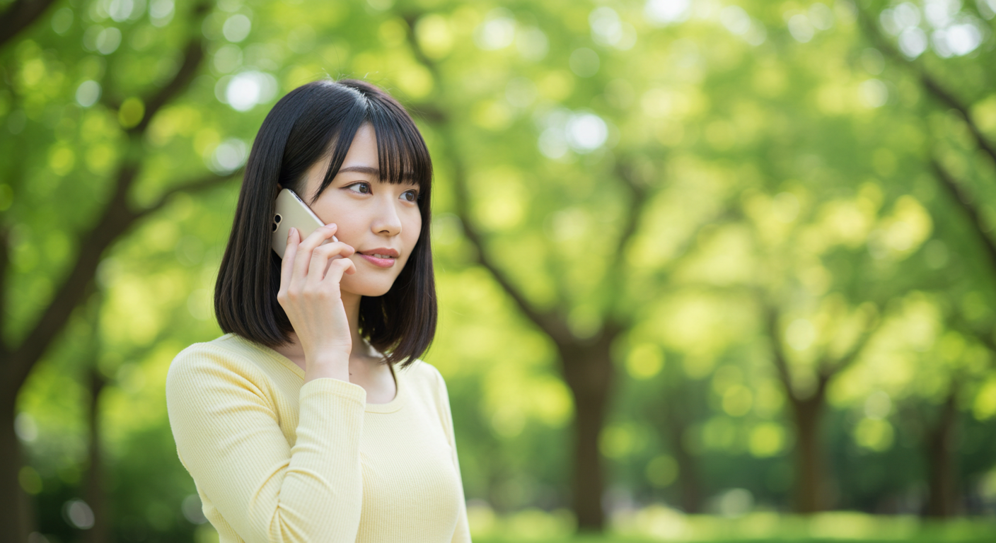 電話をする女性