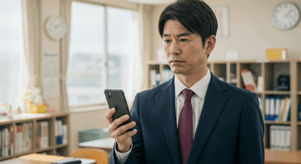 スマホを見つめる人