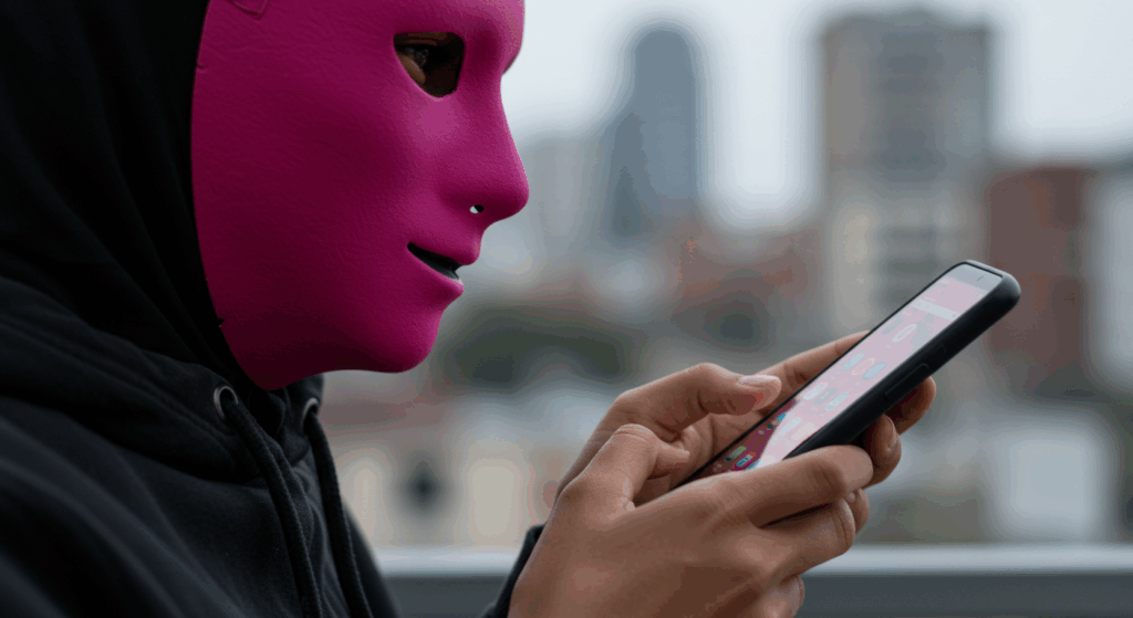 匿名の人がスマートフォンを操作している