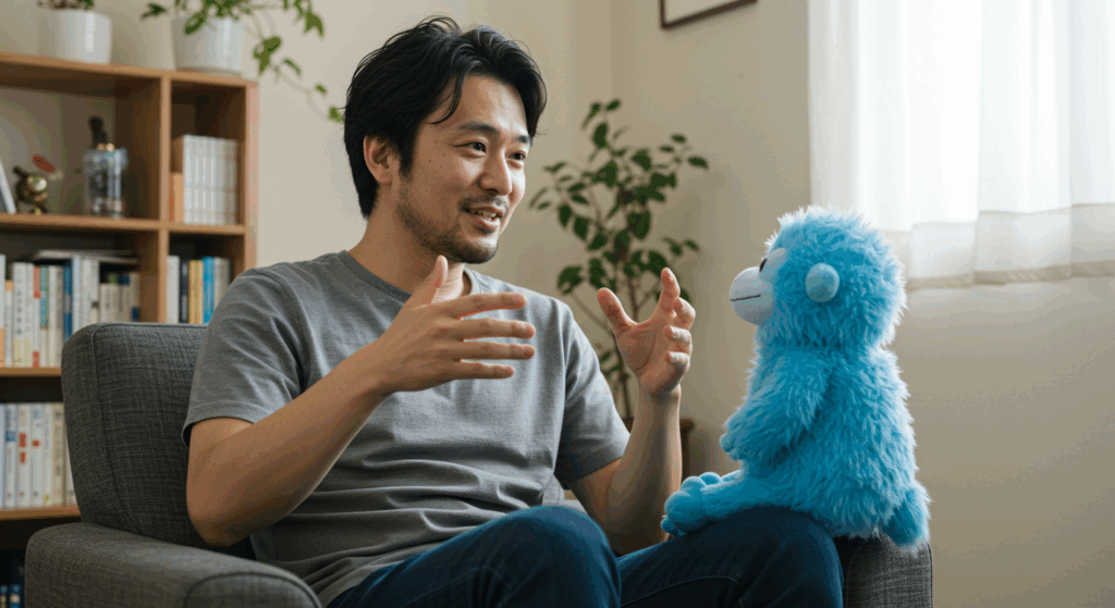 ぬいぐるみに話しかける人