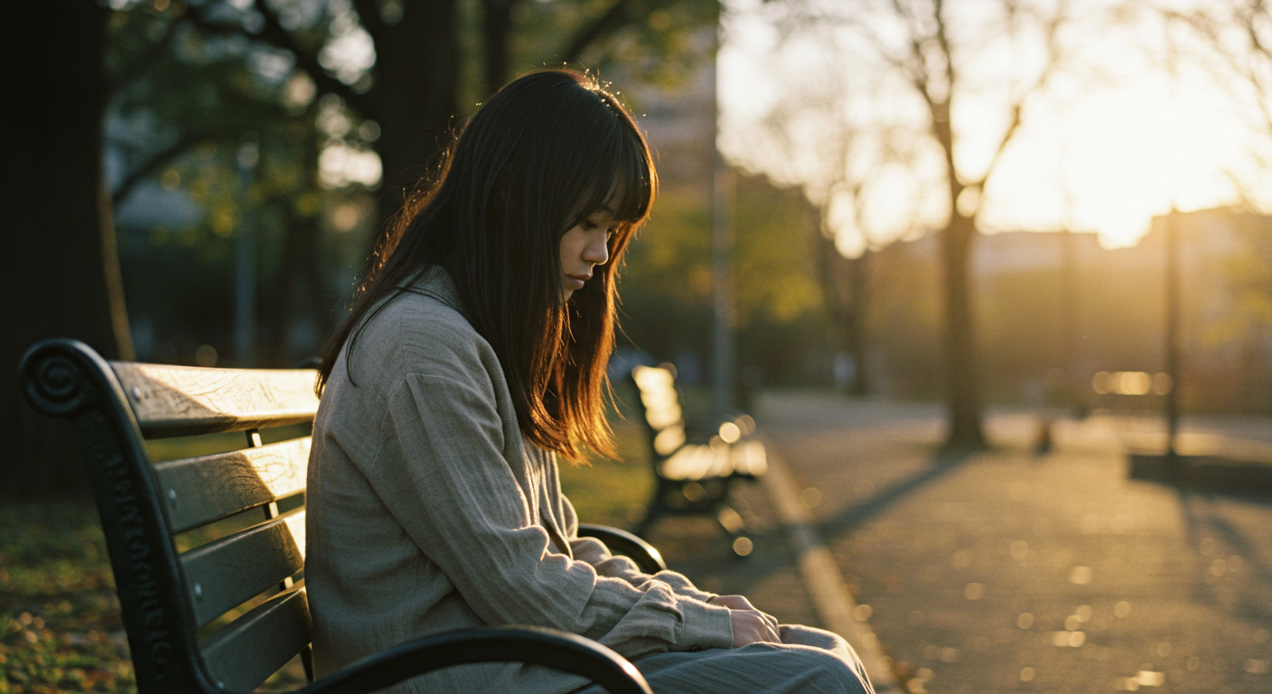 悲しんでいる人