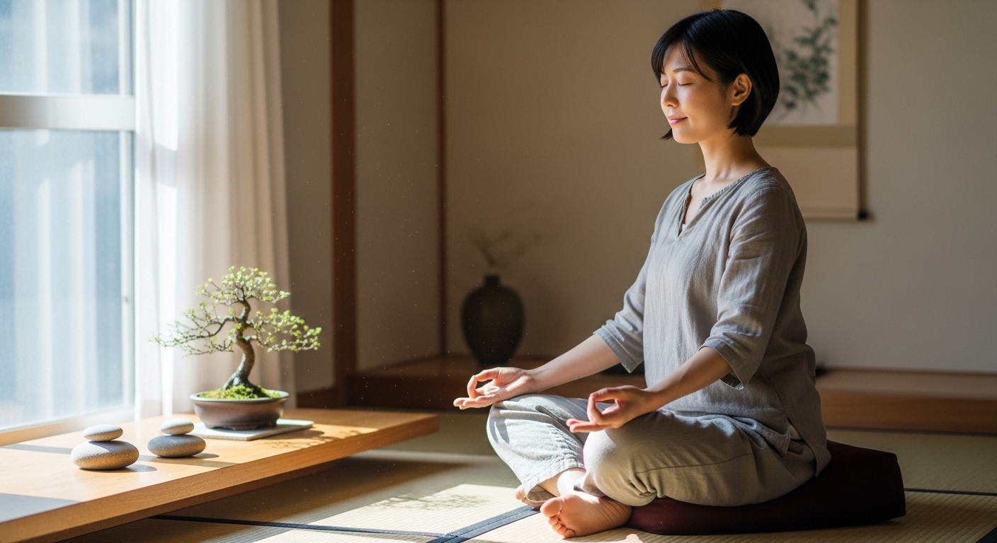 マインドフルネスをする人