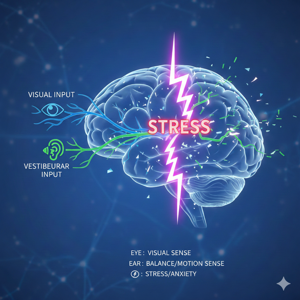 めまいと脳のイメージ