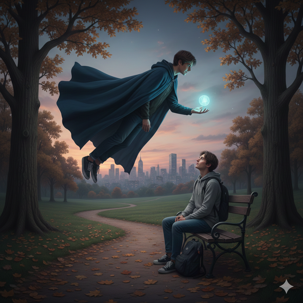 上空から見つめる自分