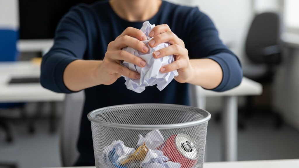 ゴミを捨てる人