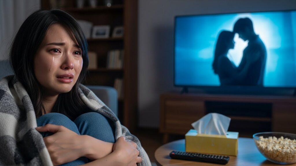 ドラマを見て泣く人