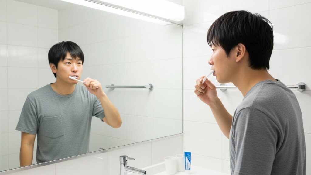 歯磨きをする人