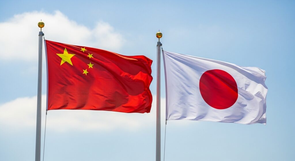 中国と日本の国旗