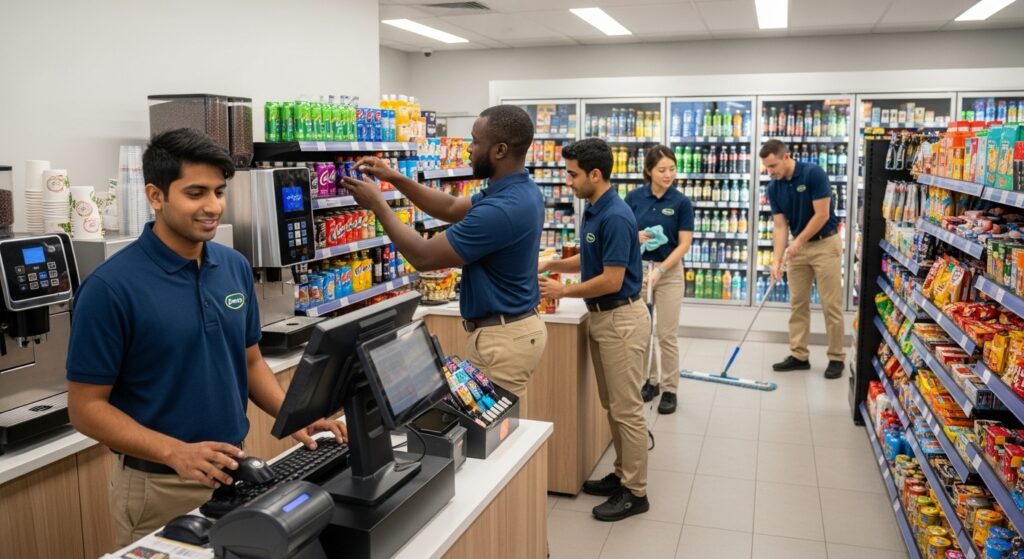 コンビニで働く外国人