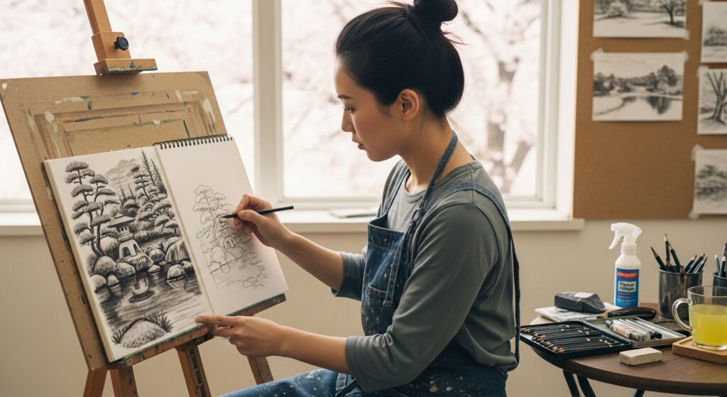 絵を描く人