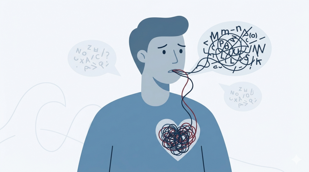 心のモヤモヤを言葉にできない様子