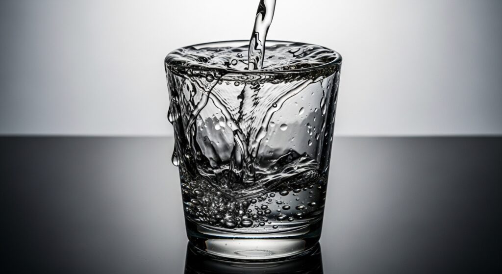 コップから水があふれだす