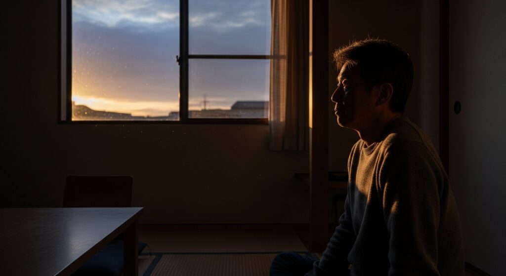 一人ぼっちの中年男性