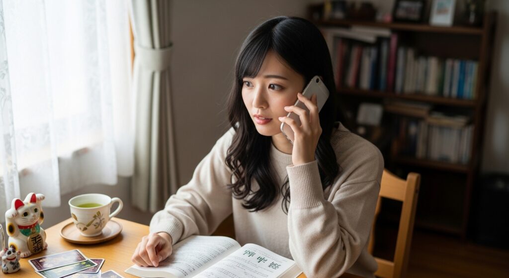 電話をする人