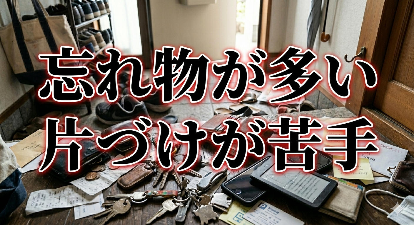 鍵・財布・スマホが散乱している