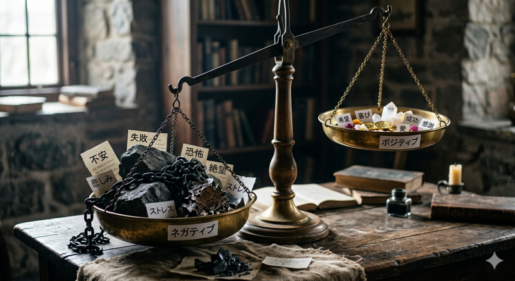 ネガティブに傾く天秤