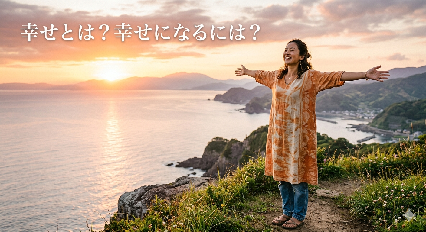 朝日を浴びて深呼吸をする人