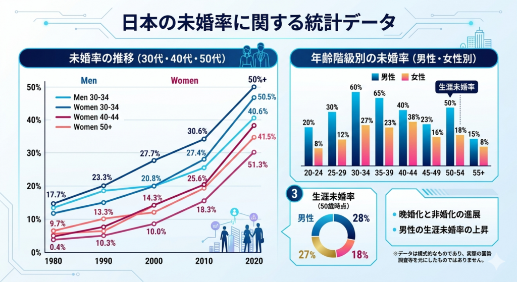 未婚率の統計データ