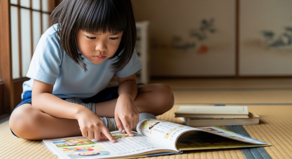 文字を読めない子ども