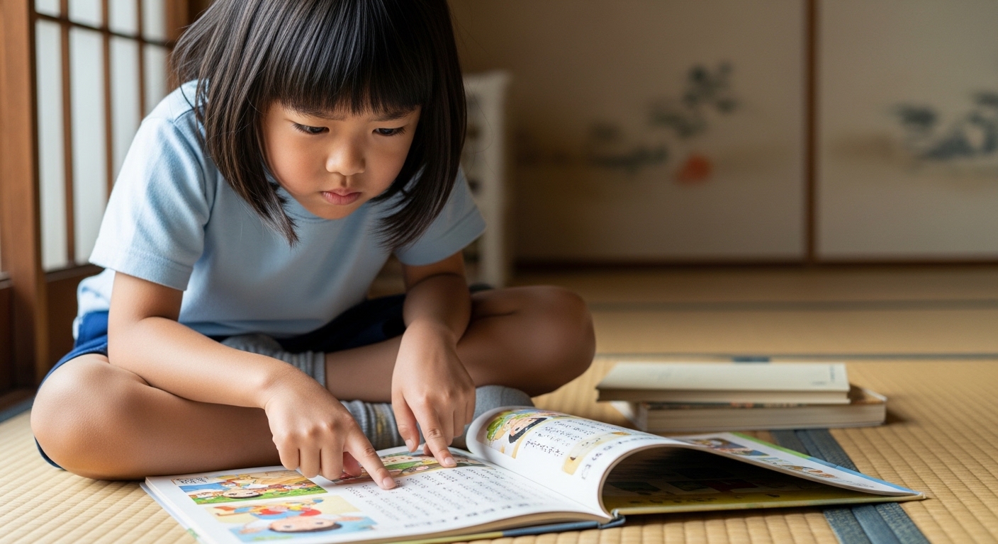 文字を読むのに苦労する子ども