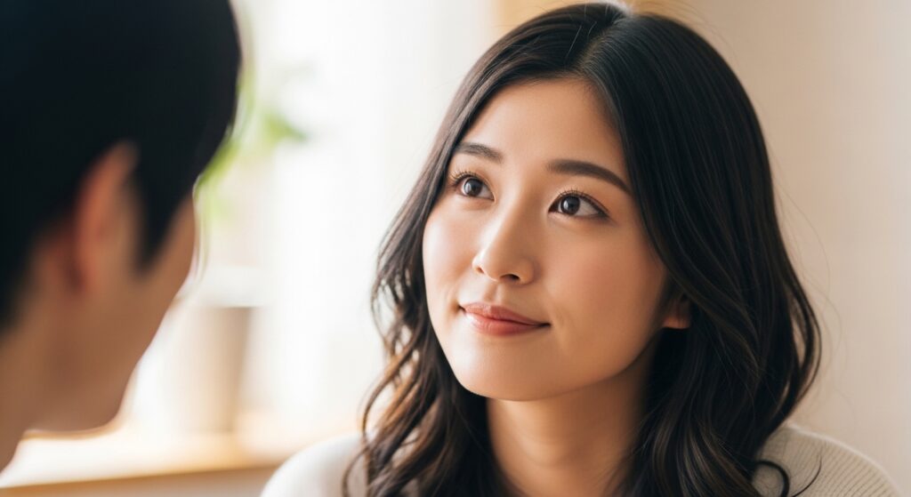 微笑みかける人