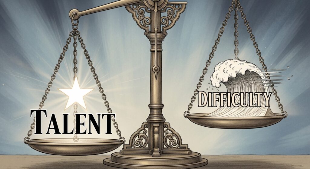 才能と困難の天秤